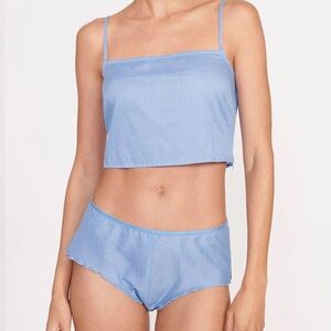 NWT STAUD LOVEINA TOP AZURE + SHOSHANA SHORT AZURE